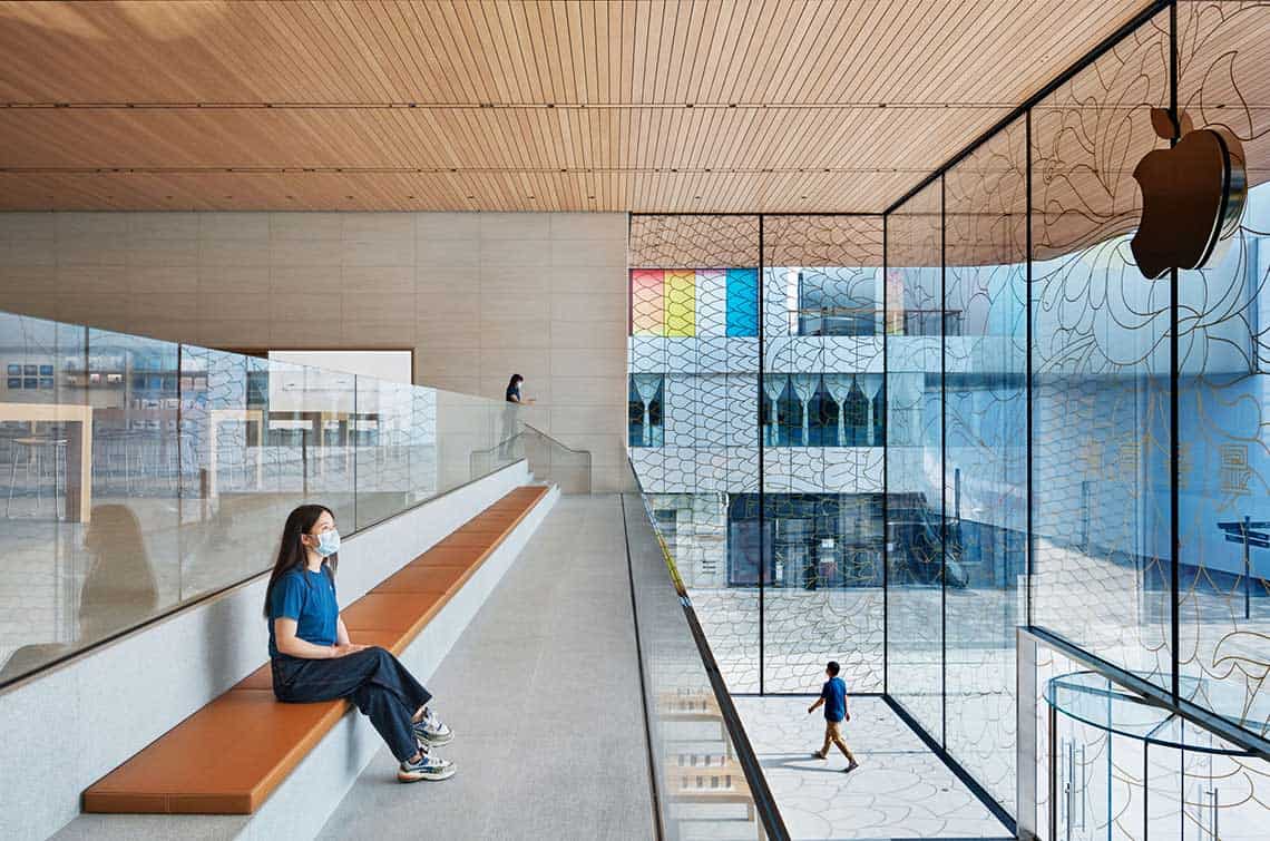 The Viewing Gallery offers a stunning vantage point for the lively outdoor square.