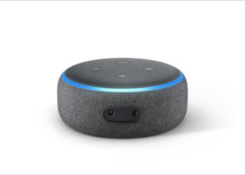 Echo Dot, Charcoal, Back Side 1140