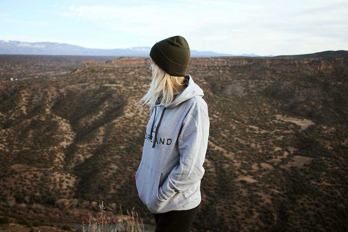 Foreland's 100% recycled hoodie and beanie.