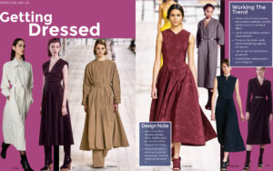 A fashion magazine with a picture of a woman in a dress.