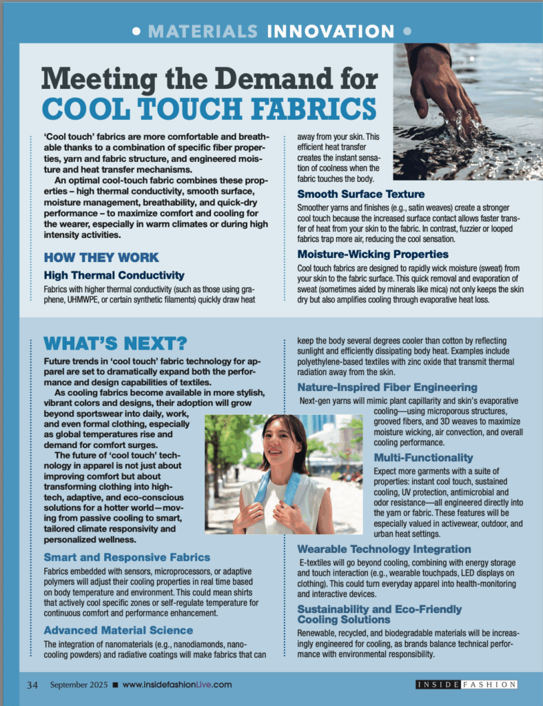 Cool touch fabrics report