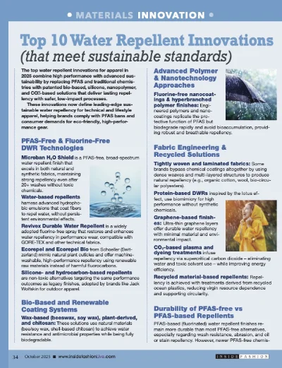 Water repellent report