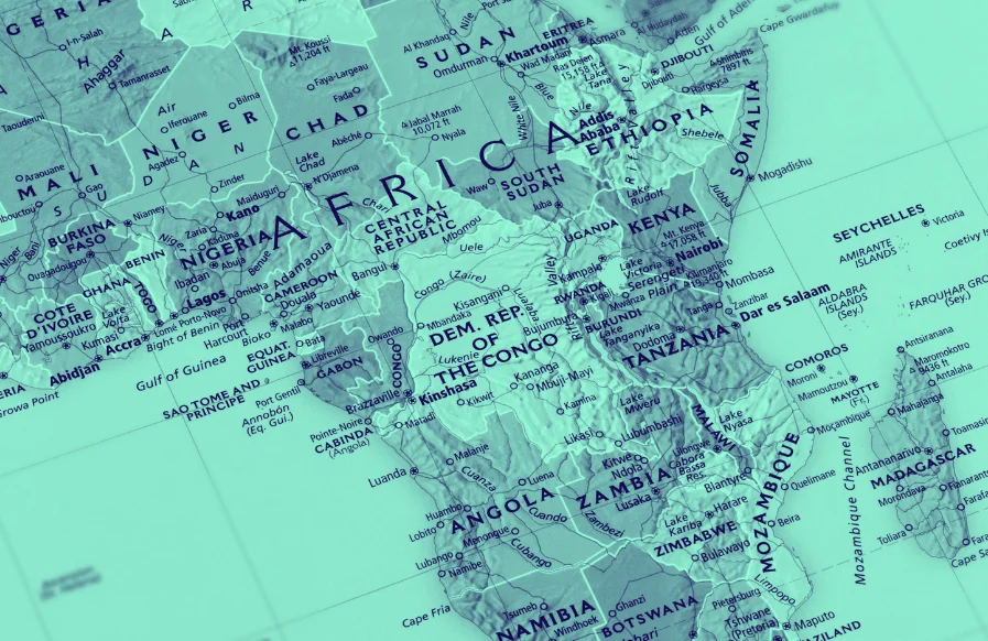 Map of sub sahara africa generic