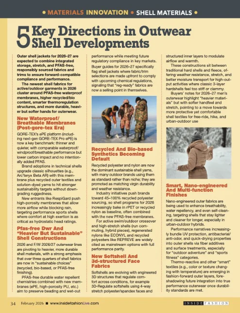 Materials Innovation Outwear Shells