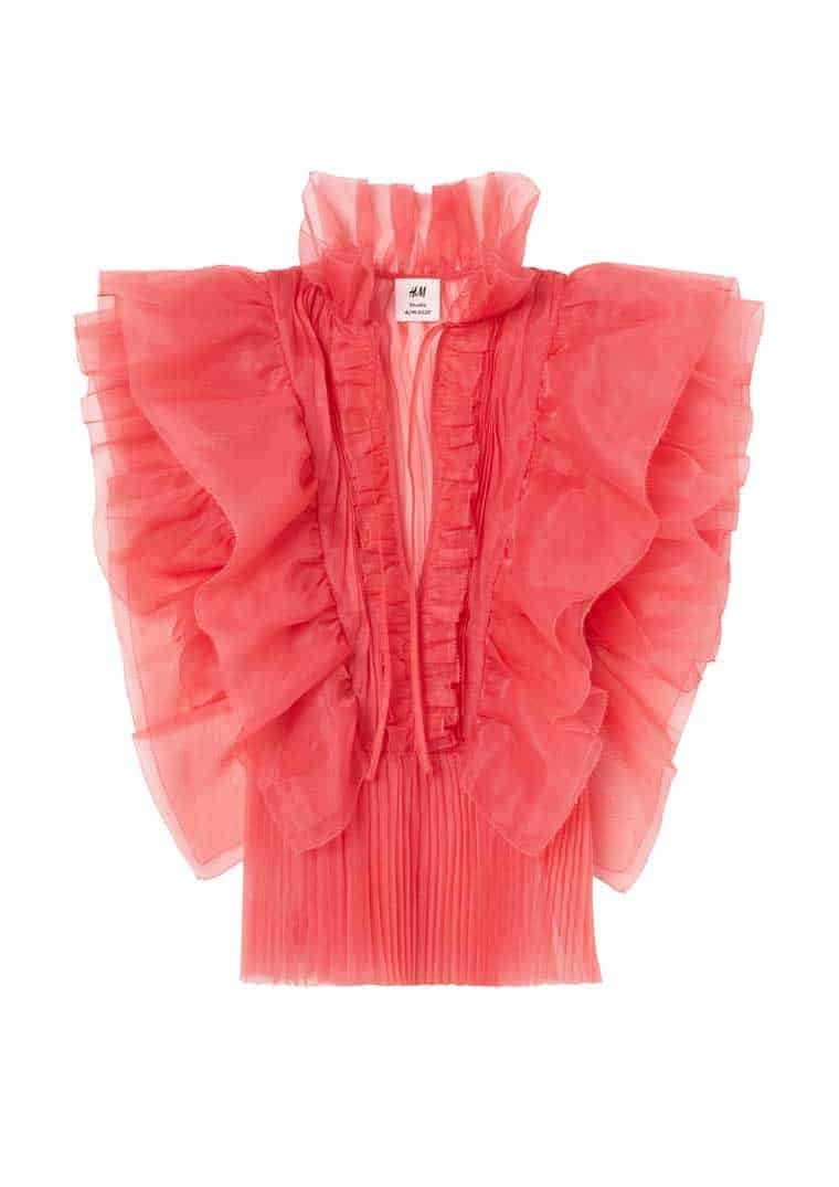 Dusty pink ruffled blouse